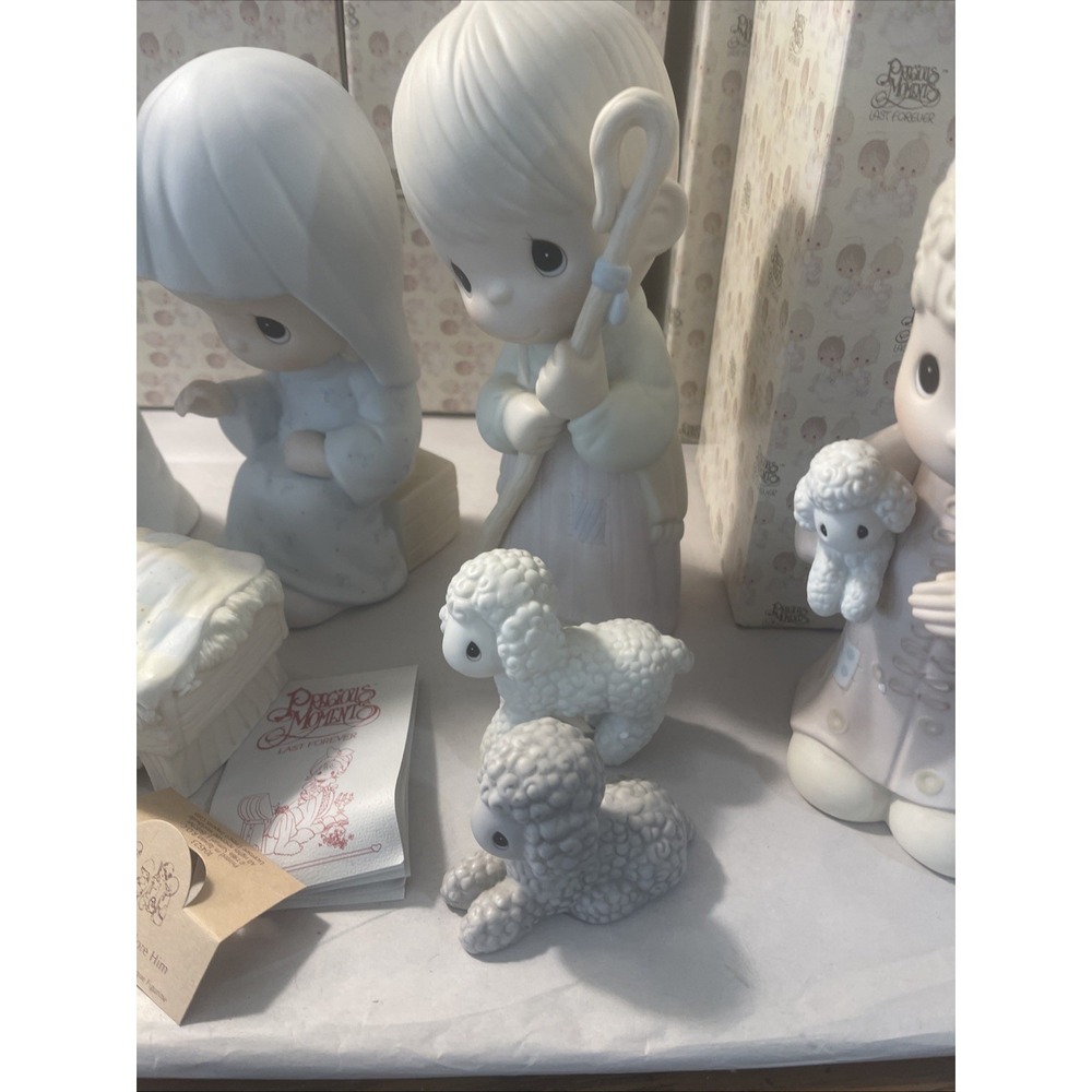 Precious Moments Come Let Us Adore Him 9 pc 9"- 10" Nativity Set #104523 & Boxes - Picture 8 of 16